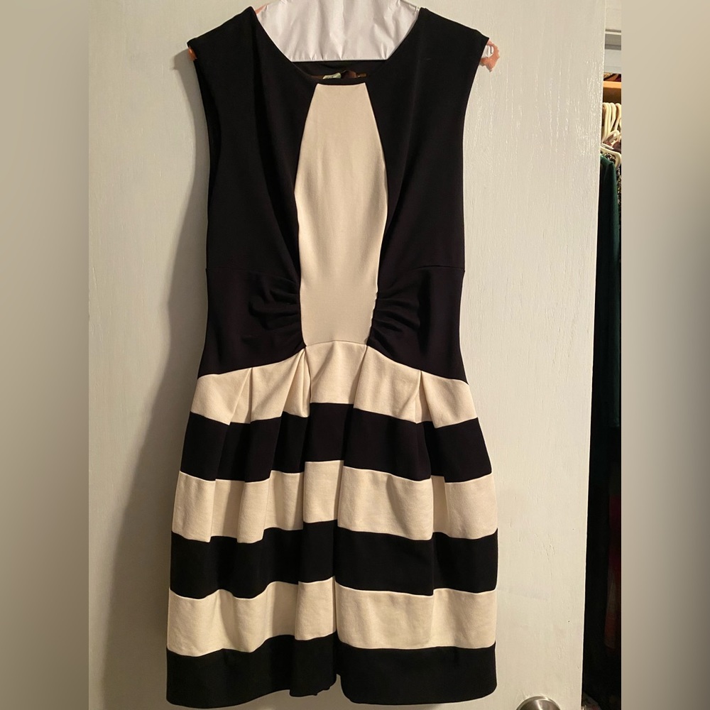 Anthropologie black and white dress